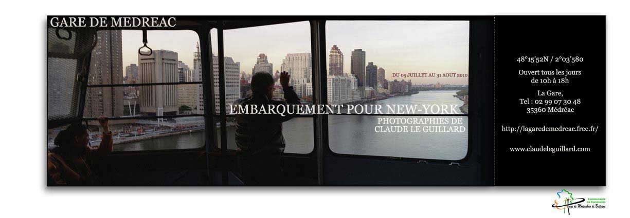 exhibition of claude_le_guillard's photographies of New York, at the railway station of médréac